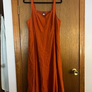 Old Navy Bold Orange Midi Dress XXL petite